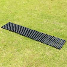 Gardenised Black Garden Pathway Track Outdoor Flooring Waterproof Tile Anti Slip Pavers Floor Mat 14 Long