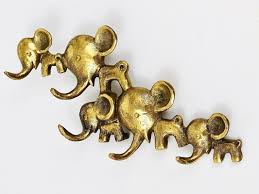 Vintage Brass Elephant Key Hanger Attributed To Walter Bosse For Hertha Baller Austria 1950s