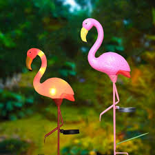 W Dian Pink Flamingo Solar Lights