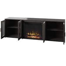80 In Freestanding Wooden Electric Fireplace Tv Stand In Weathered Gray