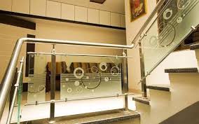 Polished Stainless Steel Glass Railing