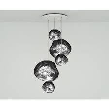 Melt Led Chrome Large Round Pendant System