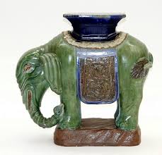 Chinese Pottery Elephant Form Garden