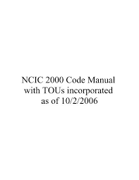 Ncic Code Manual Alabama Criminal