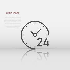 Premium Vector Clock 247 Icon In Flat