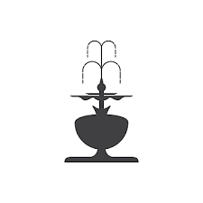 City Fountain Line Icon Stone Outline