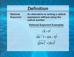 Radicals Rational Exponent Media4math