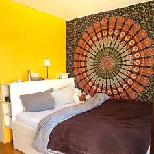 Mandala Tapestry Green Orange Indian