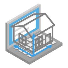 Construction Project Icon Isometric