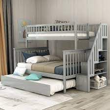 Gray Twin Over Full Bunk Bed