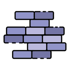 Brick Wall Icon Color Outline Vector