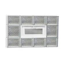 Redi2set Diamond Pattern Frameless Replacement Glass Block Window Rough Opening 32 In X 20 In Actual 31 In X 19 25 In