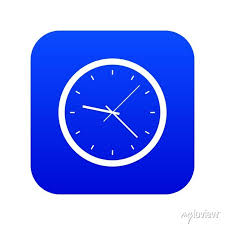 Wall Clock Icon Digital Blue For Any