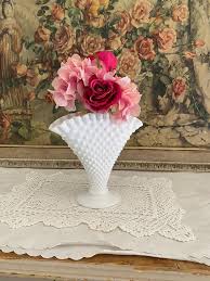 Milk Glass Hobnail Milk Glass Vase