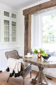 rustic beam breakfast nook the