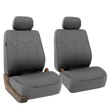 Fh Group Pu Leather 47 In X 23 In X 1 In Rome Full Set Seat Covers Gray
