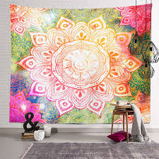 Psychedlic Mandala Print Tapestry