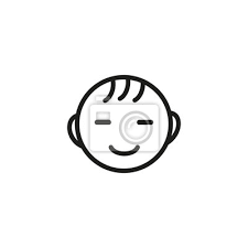 Smiling Baby Boy Line Icon Wall