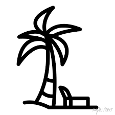 Beach Palm Icon Outline Vector Summer