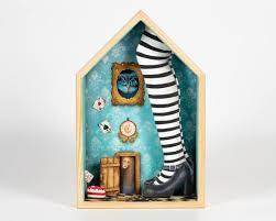 3d Handcrafted Shadow Box Alice In