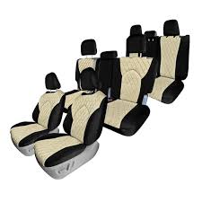 Fh Group Neoprene Custom Fit Seat Covers For 2023 Toyota Highlander Beige Full Set