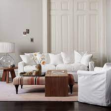 Hadley Slipcovered Denim White Sofa