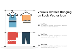 Various Clothes Hanging On Rack Vector