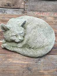 Stone Outdoor Statue Cat Garden Frost