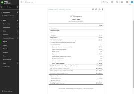 Balance Sheet Report In Quickbooks