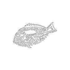 Tropical Fish Outline Vector Art Icons