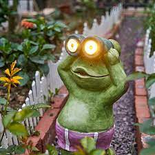 Solar Powered Frog Garden Light Resin