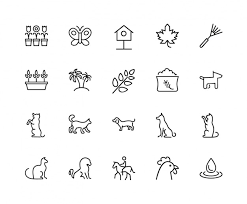 Animals And Plants Icon Set