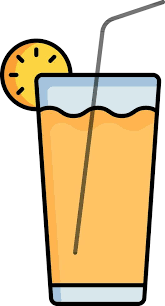 Drink Glass With Fruit Slice Icon In
