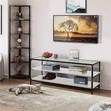 Tv Stand With Shelves Tempered Glass