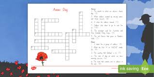 Anzac Crossword Anzac Day New