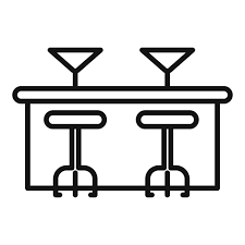 Furniture Bar Counter Icon Outline