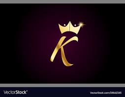 K Alphabet Letter Icon Design With King