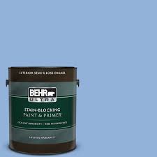 Behr Ultra 1 Gal 580b 5 Cornflower Blue Semi Gloss Enamel Exterior Paint And Primer In One
