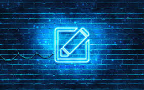 Edit Neon Icon Blue Background Neon