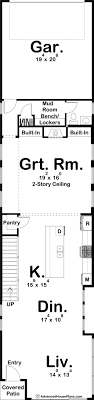Modern Narrow House Plan View Park