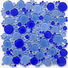 Blue Mixed Pebble Bubble Glass Mosaic