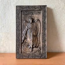 St Archangel Michael Wooden Carved Icon