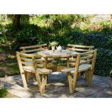 Round Picnic Table With Back Rests