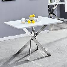 Petra Small Glass Top High Gloss Dining