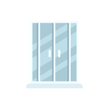 Washroom Cabin Icon Flat Vector Shower