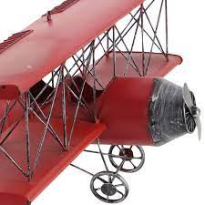 Metal Red Airplane Wall Decor