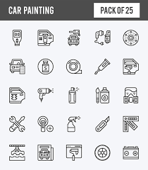 25 Car Painting Lineal Expanded Icons