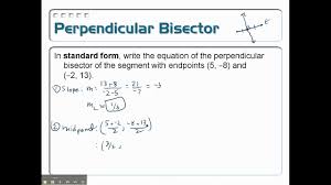 Writing The Equation Of A Perpendicular