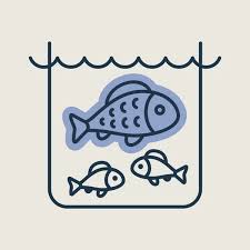 Fish In A Pond Or Aquarium Vector Icon
