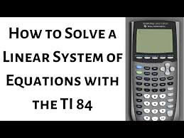 Of Equations With The Ti 84